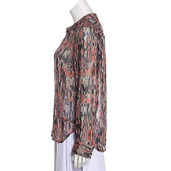 IRO Silk Printed Top  Excellent Size 3 see Measurements - Picture 2 of 3